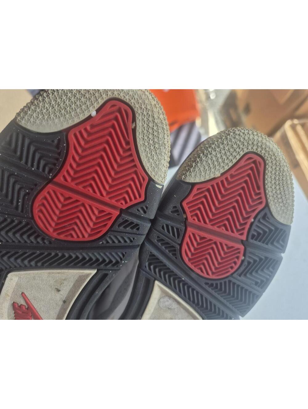 Air Jordan 4 Retro White/Cement Grey/Black Red Sneakers US 8 - Picture 10 of 11